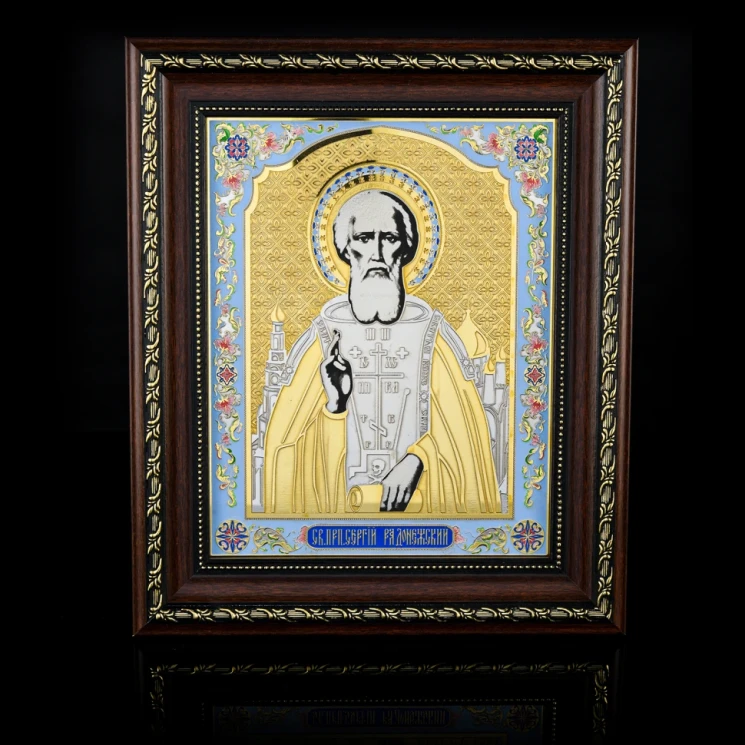 Икона "Сергий Радонежский" 25,5х31,0 см. Златоуст.