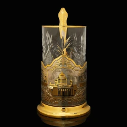 Подстаканник латунный позолоченный "Исаакиевский Собор". Златоуст.