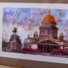 Картина на перламутре "Санкт-Петербург. Исаакиевский собор" 42х32 см.