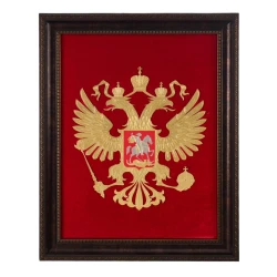 Панно "Герб РФ". Златоуст 36х46 см.