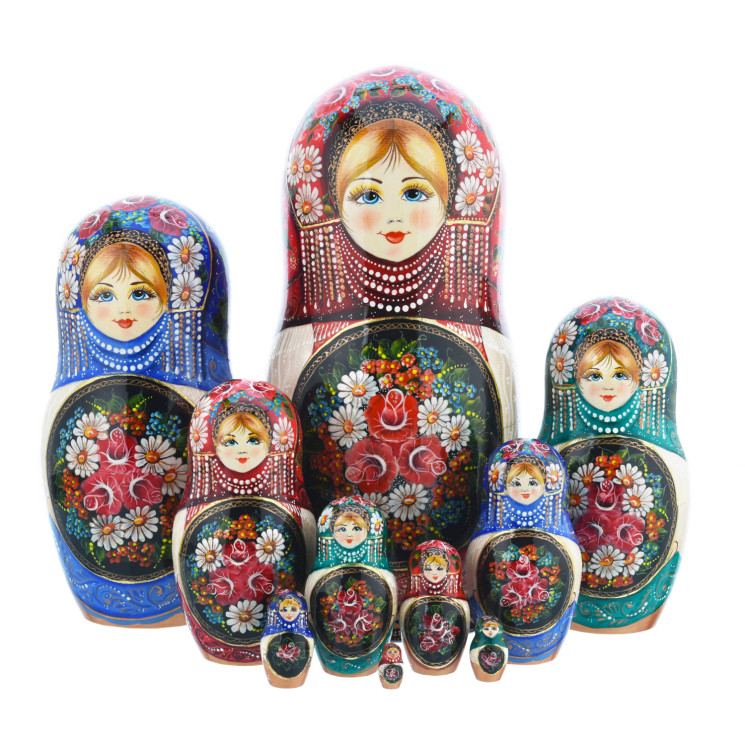 Матрешка "Цветы" 10 мест