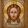 Икона из бересты "Спас Нерукотворный" 33х39 см.