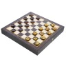 Шахматы-шашки с янтарными фигурами 37х37 см.